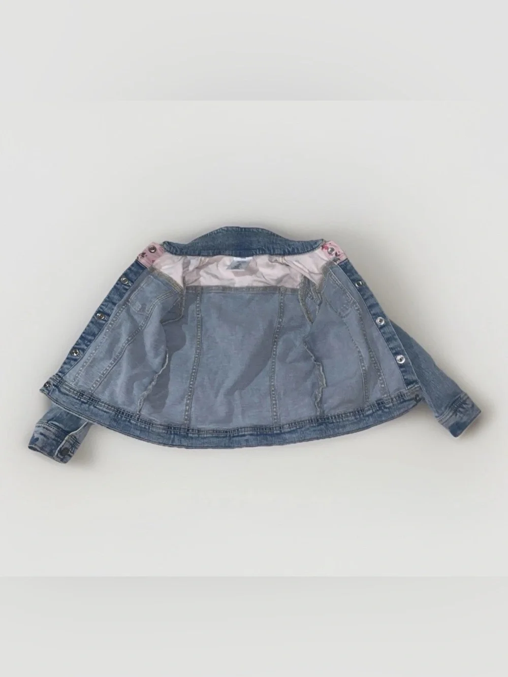 Okie Dokie Baby Girls Floral Detail Denim Jean Jacket Blue Multi Size 5T